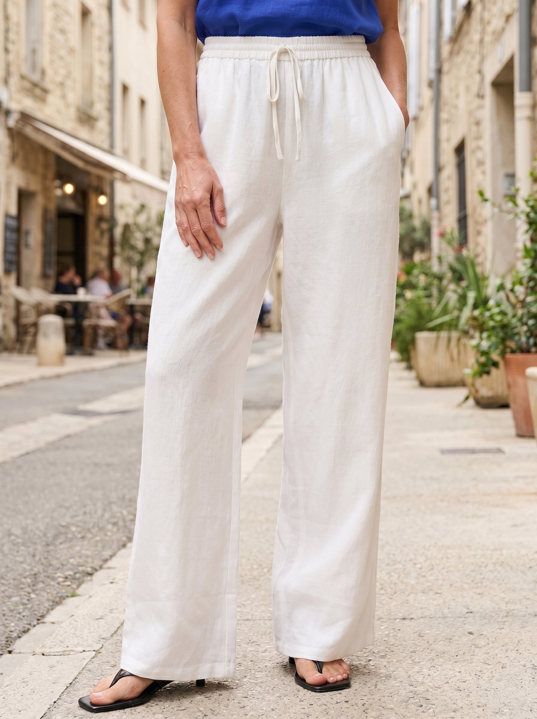 100% Linen Classic Pants LYON by LINTICO for women