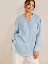 Camicia ampia elegante CELINE in 100% lino - top, camicie in lino