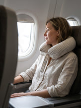 Linen Adjustable Neck Support Travel Pillow by LINTICO for women