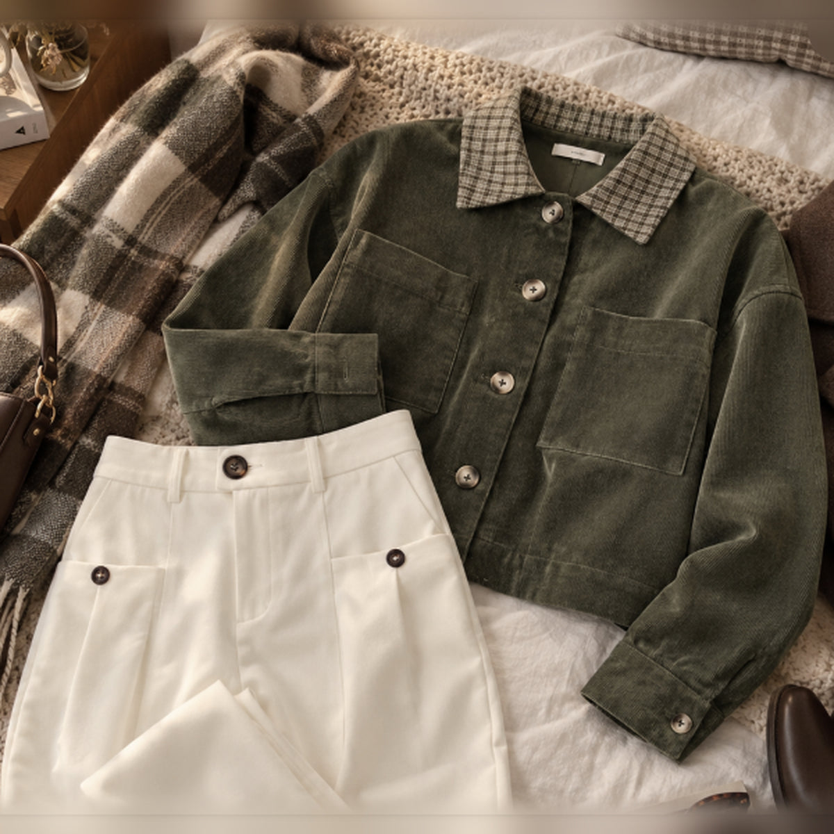 Natural fabric texture and garment details