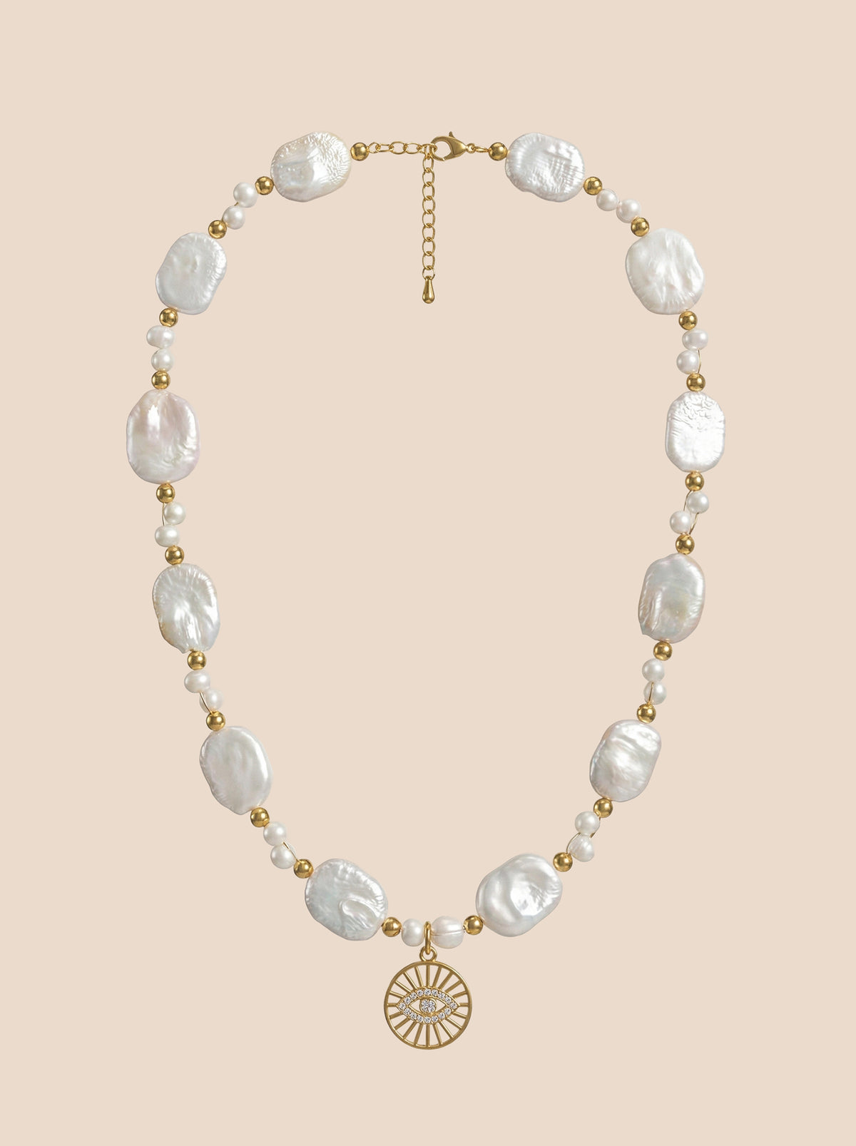 Pearl Heart Charm Layered Necklace