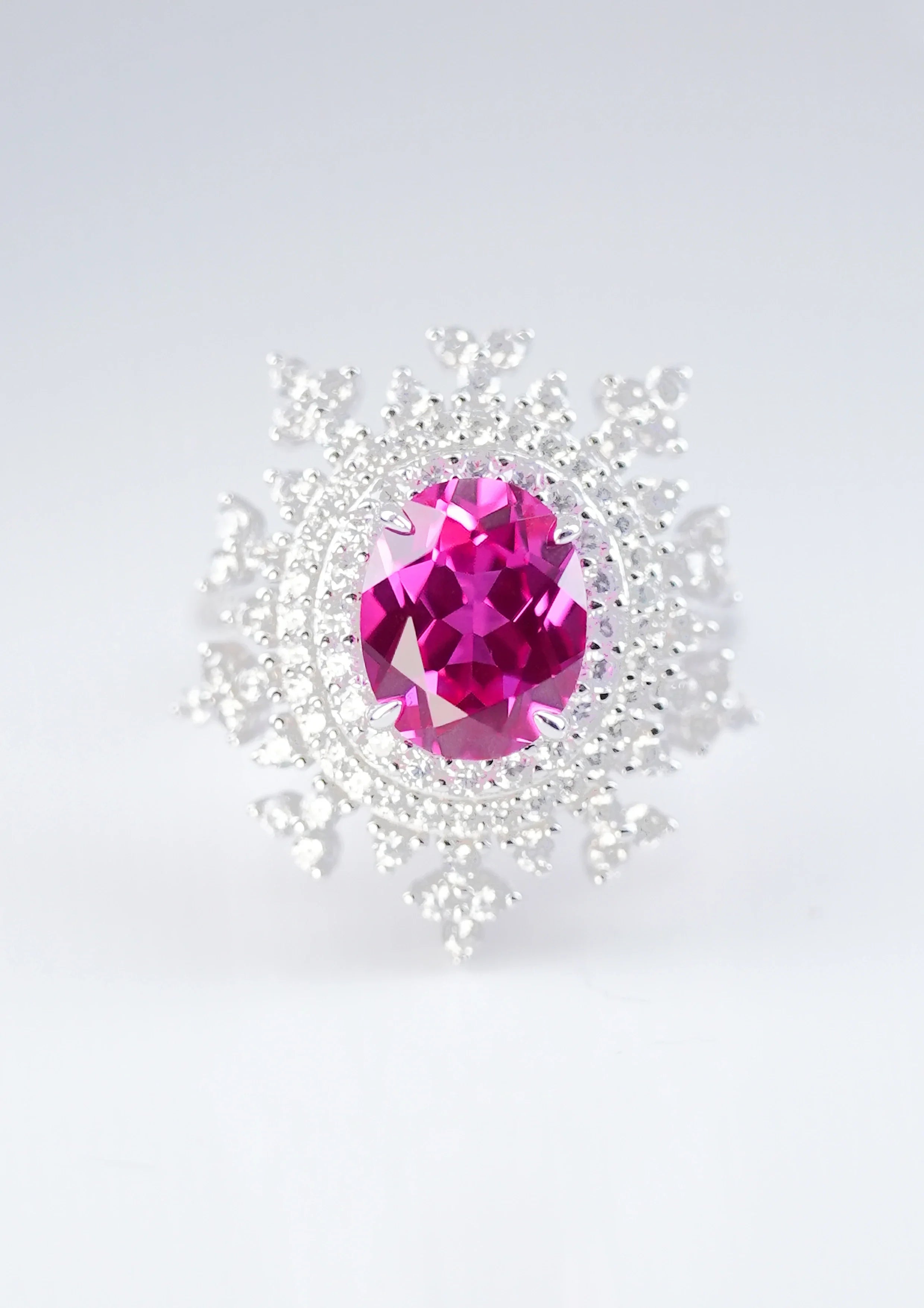Exquisite Pink Sapphire Ring - Snowflake - ACCESSORIES-Jewelry