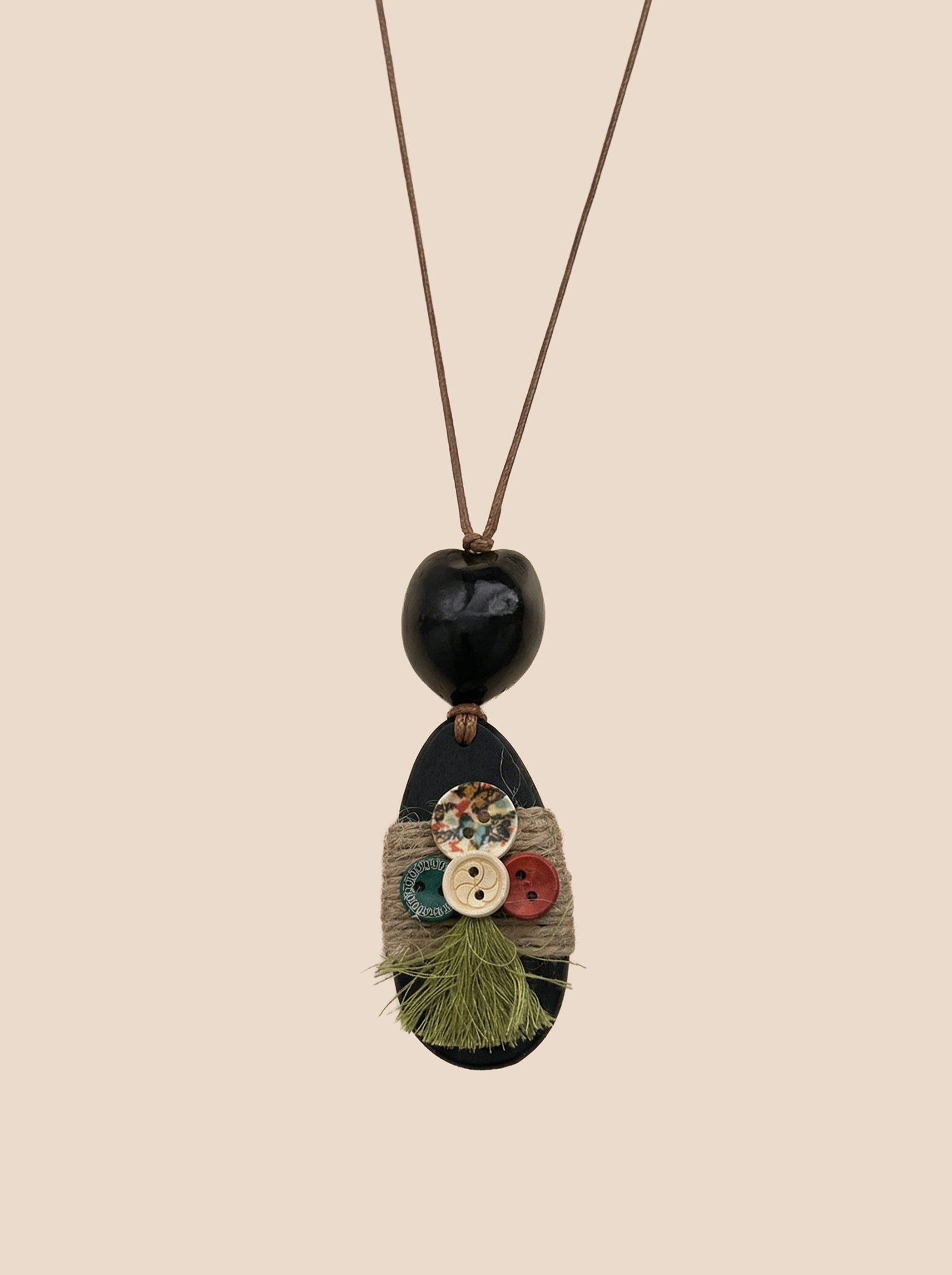 Artisanal Woodland Pendant Necklace by LINTICO