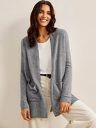 Mongolian Cashmere Removable Waist Rope Open Cardigan