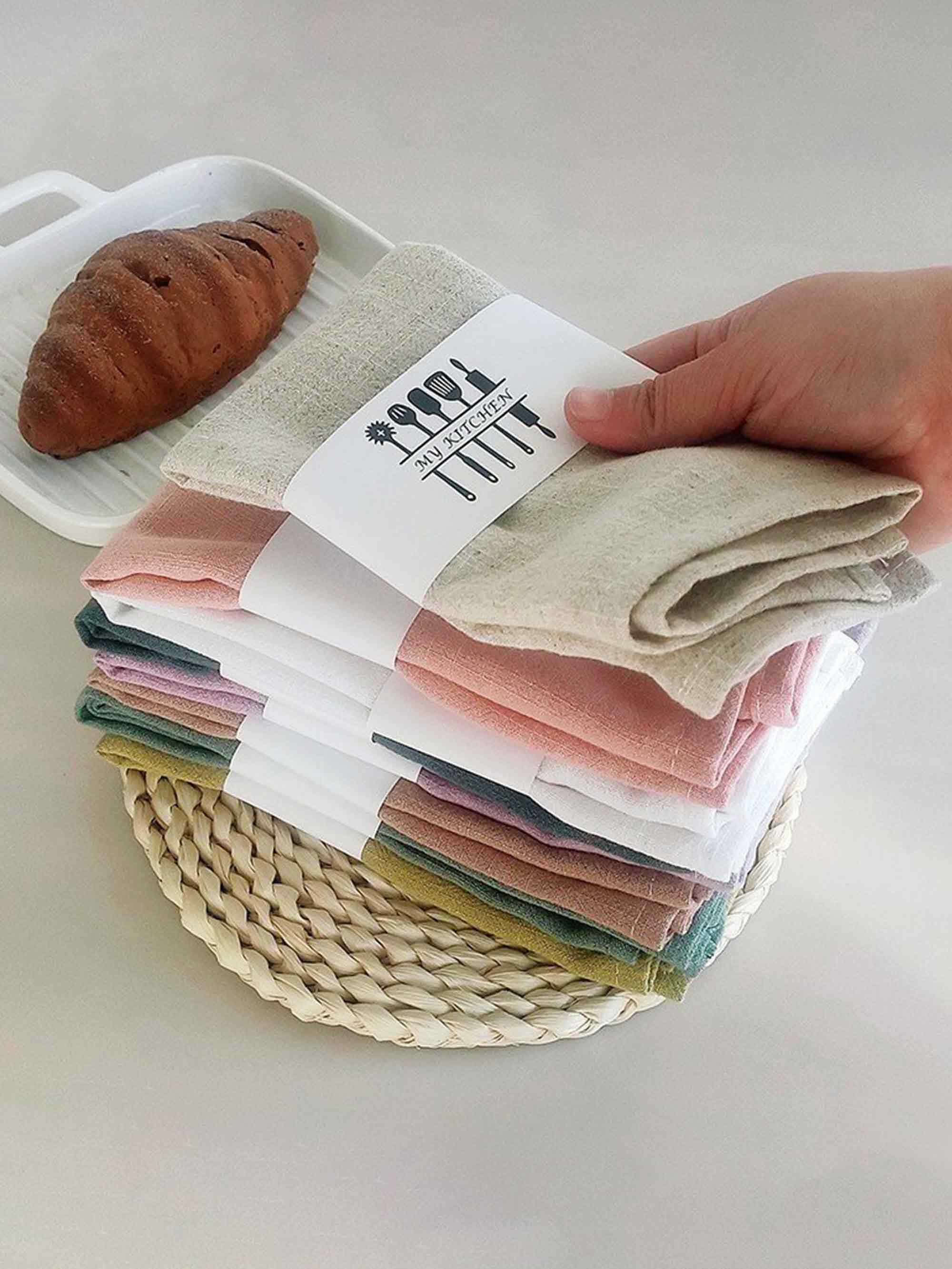 Cotton Linen Napkins Solid Color Placemats Tea Towels - ACCESSORIES-Others
