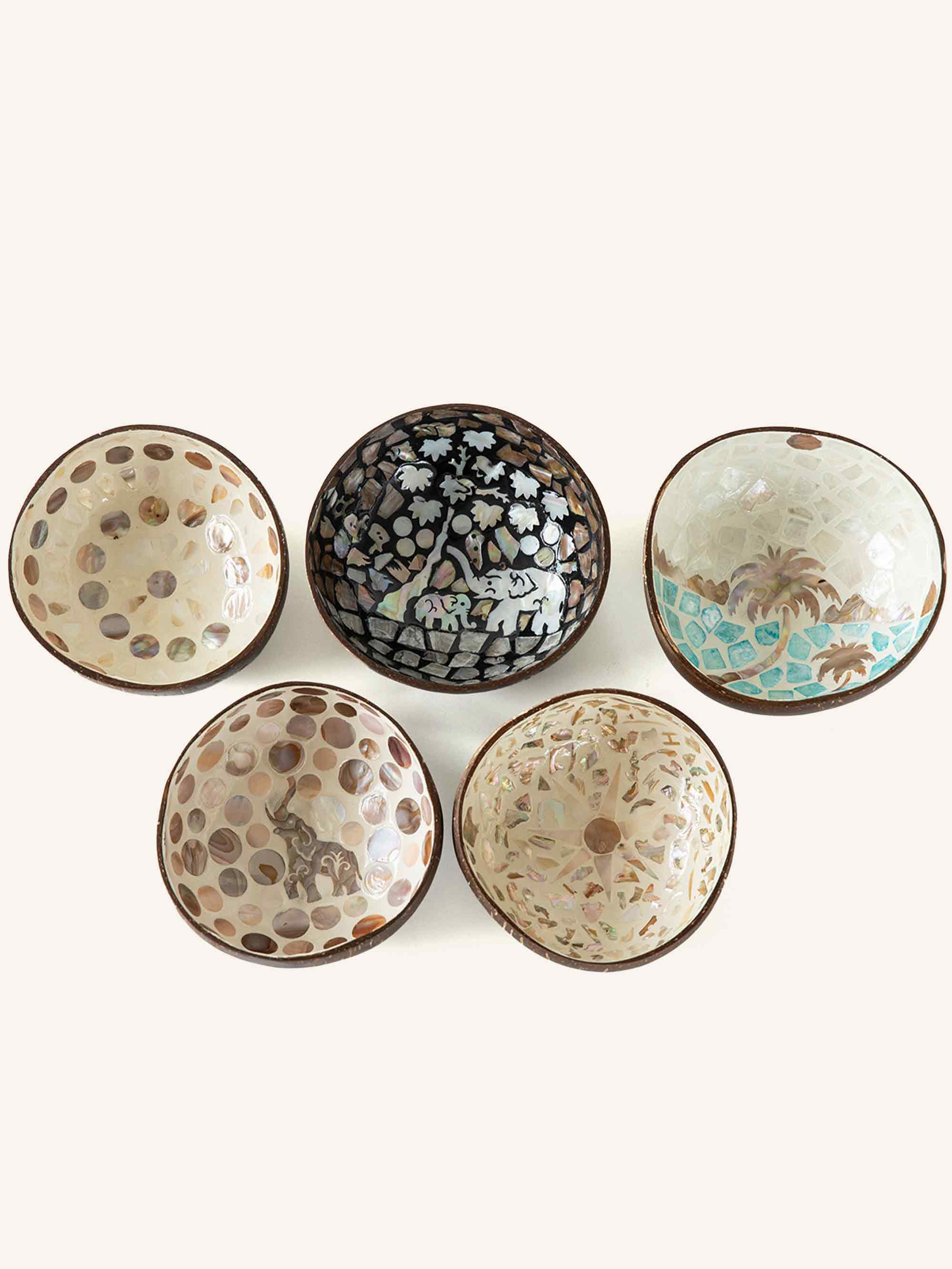 HANDMADE NATURAL SHELL COCONUT BOWL DECOR