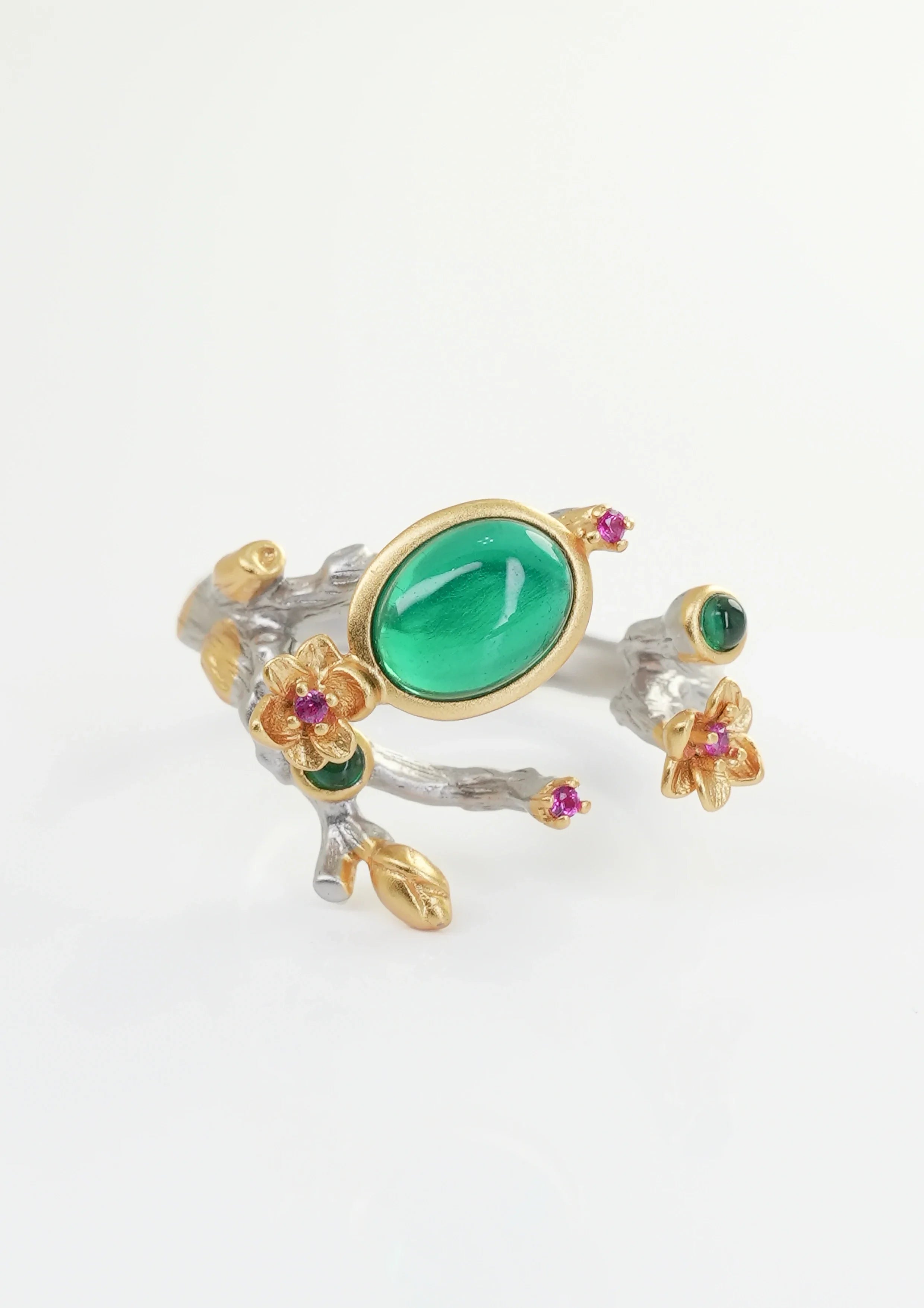 Exquisite Emerald Ring - Enchanted Branch - One-Size - ACCESSORIES-Jewelry