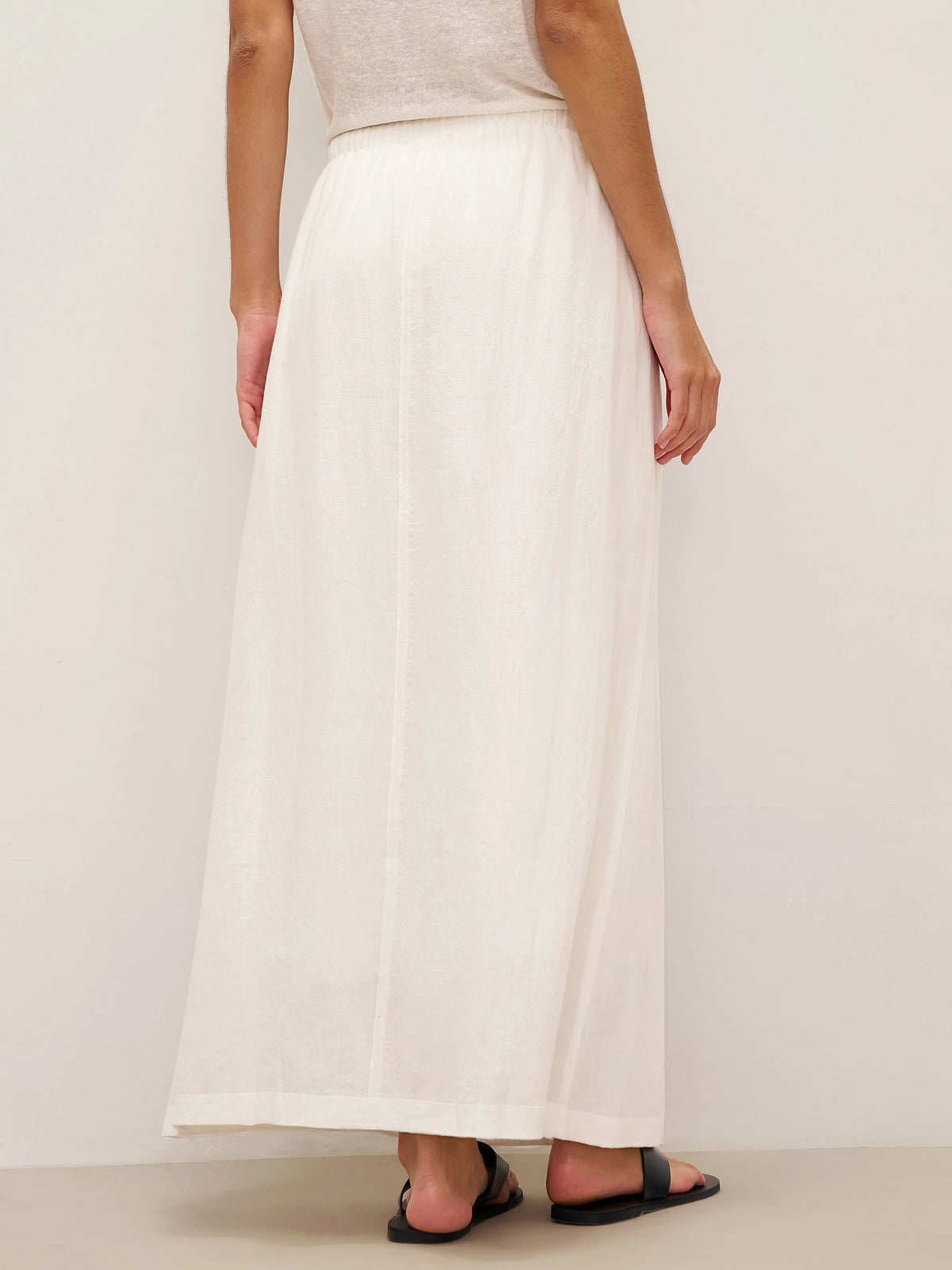 Linen Elastic Waist Drawstring Maxi Skirt NINA by LINTICO for women