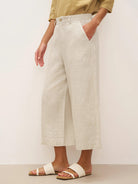 100% Linen Wide-Leg Pants with Elastic Back DILYS - BOTTOMS-Linen