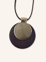 Vintage Wooden Rings Long Necklace - ACCESSORIES-Jewelry