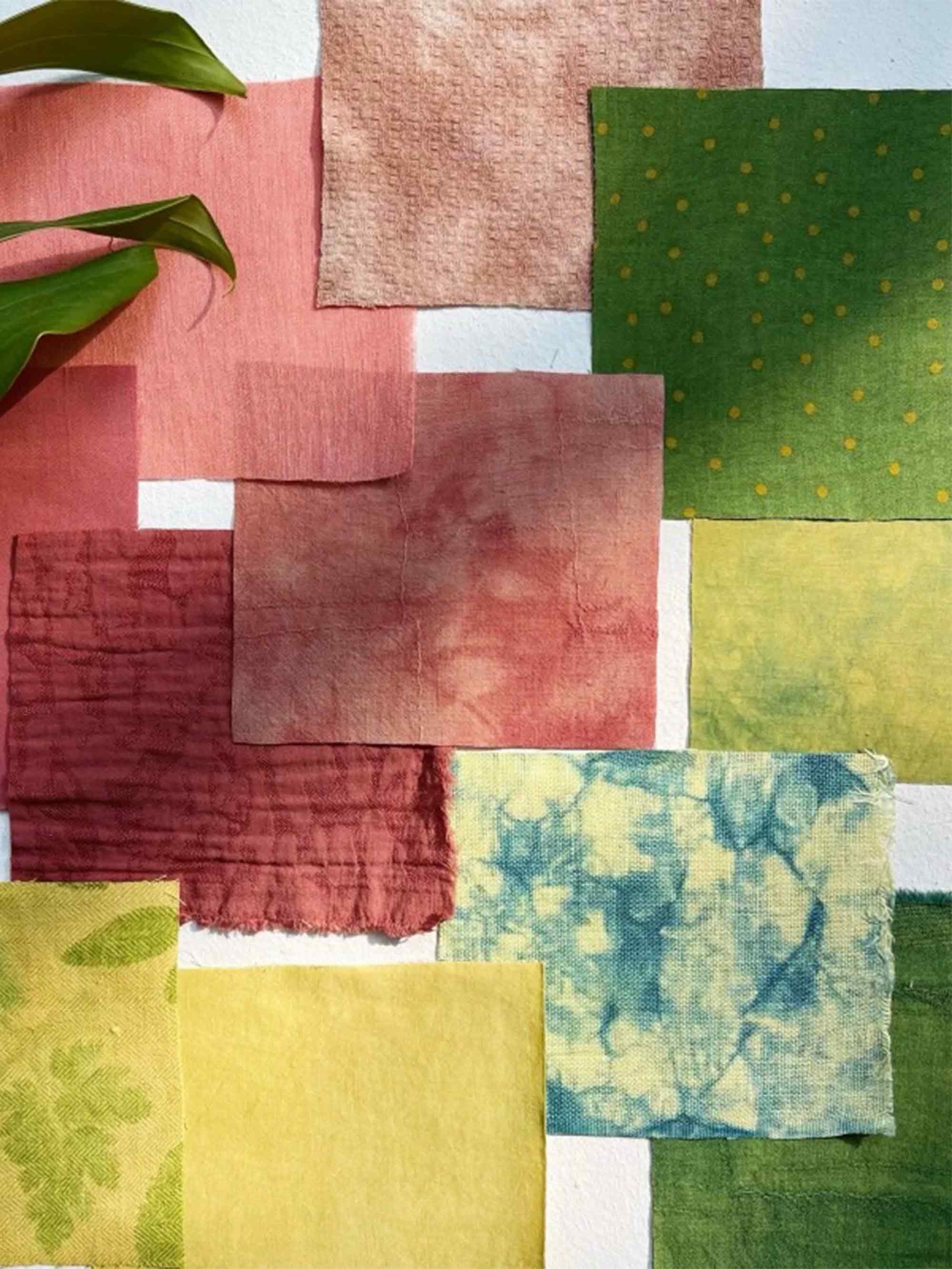 Blooming Botanical Hand-Dyed Cotton Linen Patchwork Kit (13 Swatches) - Spring Hues / One-Size - ACCESSORIES-Others
