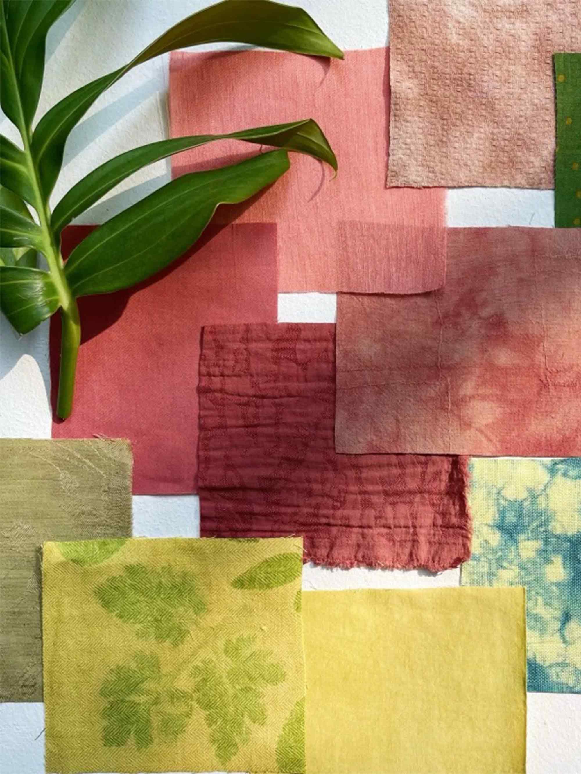 Blooming Botanical Hand-Dyed Cotton Linen Patchwork Kit (13 Swatches) - Spring Hues / One-Size - ACCESSORIES-Others