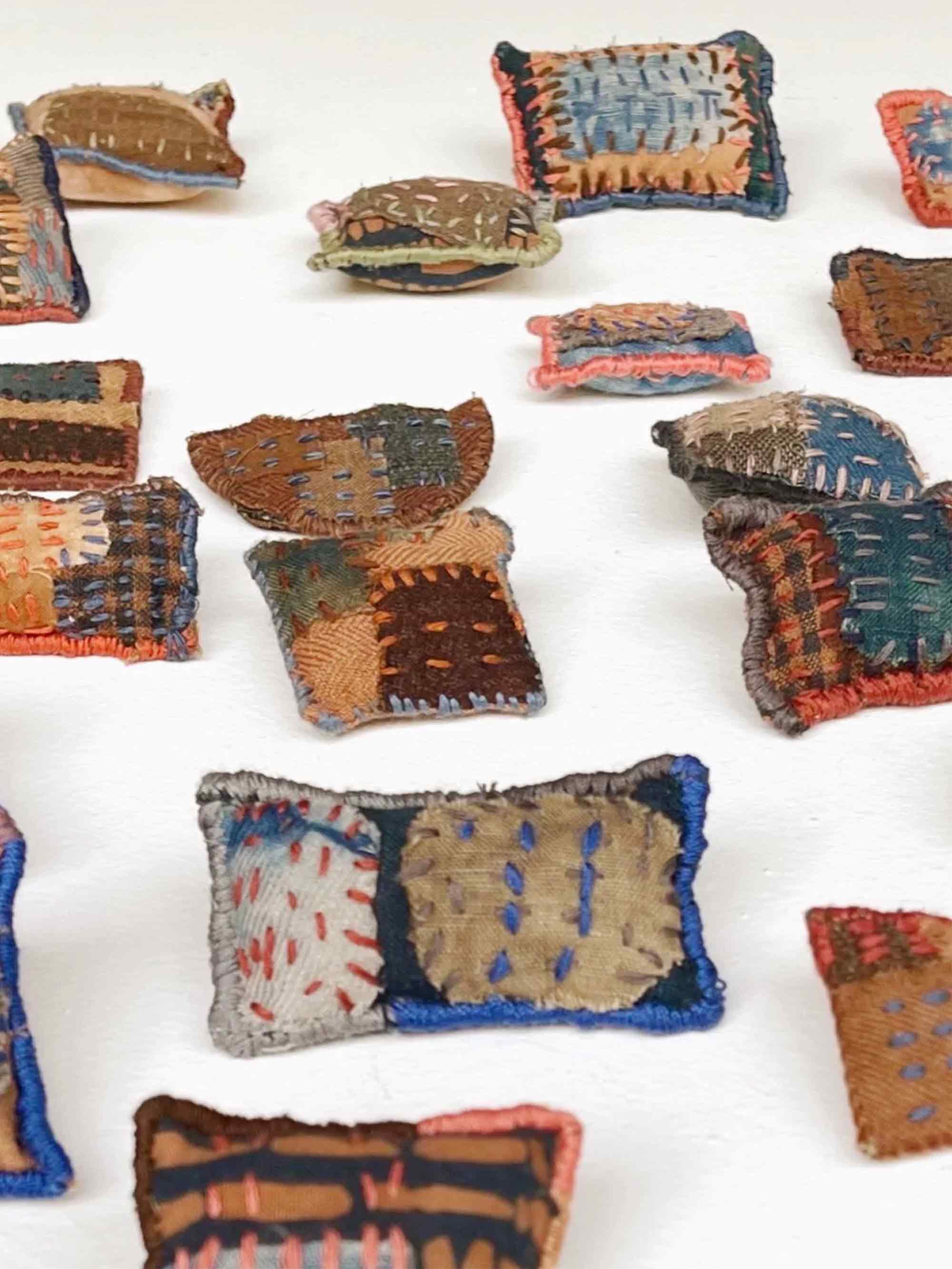 Persimmon Plant-Dyed Cotton Linen Silk Patchwork Kit (17 Swatches) - ACCESSORIES-Others