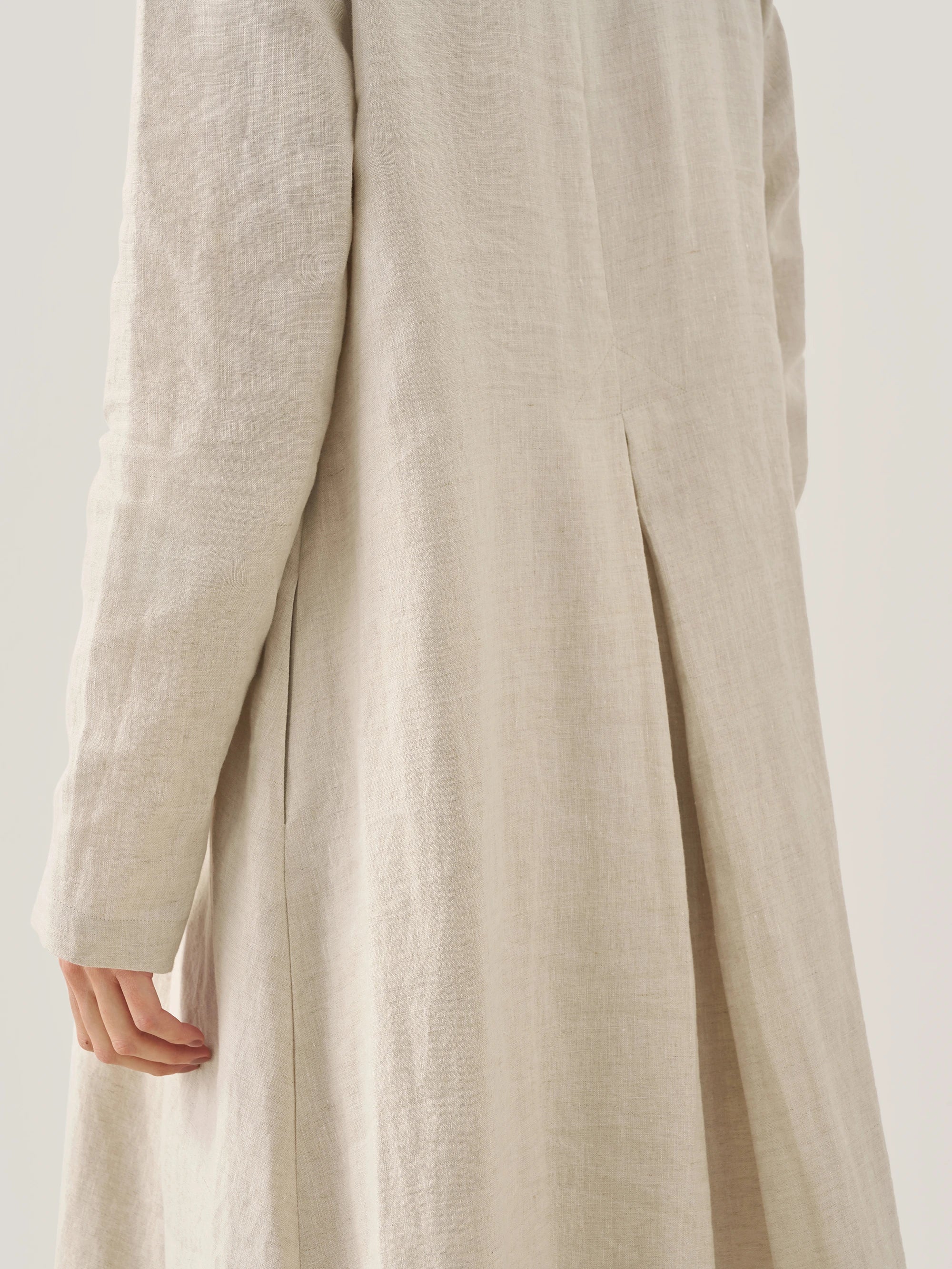 100% Linen Hooded Pullover Maxi Dress - DRESSES-Linen