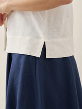 Chemise 100% lin boutonnée à manches courtes - HAUTS-chemises boutonnées en lin