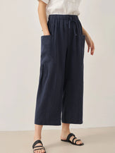 Linen Straight-Leg Pants with Patch Pockets JOCIE - BOTTOMS-Linen