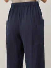 Linen Straight-Leg Pants with Patch Pockets JOCIE - BOTTOMS-Linen