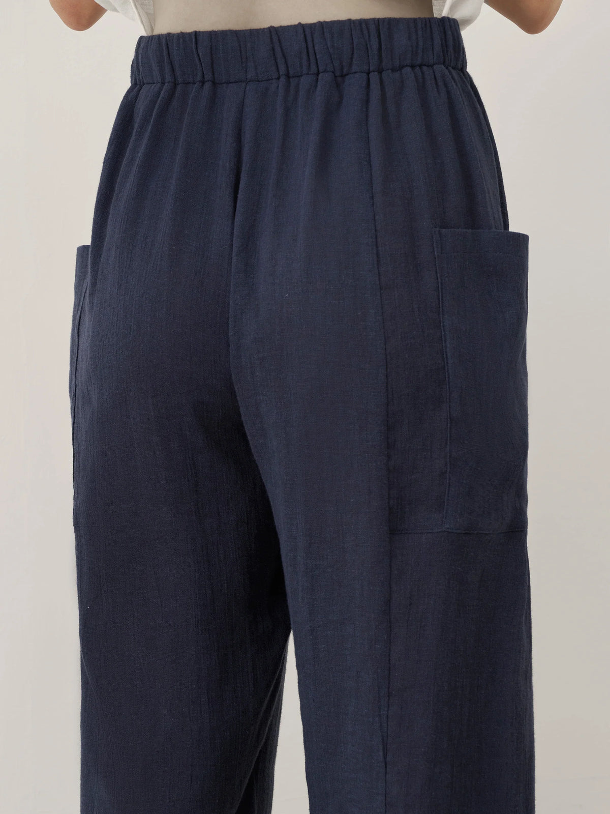 Linen Straight-Leg Pants with Patch Pockets JOCIE - BOTTOMS-Linen