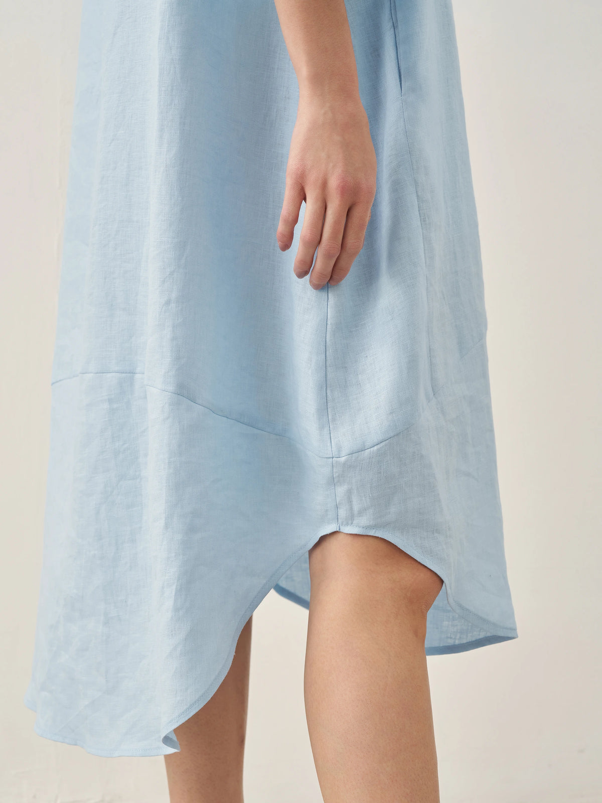 100% Linen Bateau Neck Midi Dress BROOKE by LINTICO for women