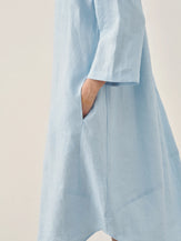 100% Linen Bateau Neck Midi Dress BROOKE by LINTICO for women