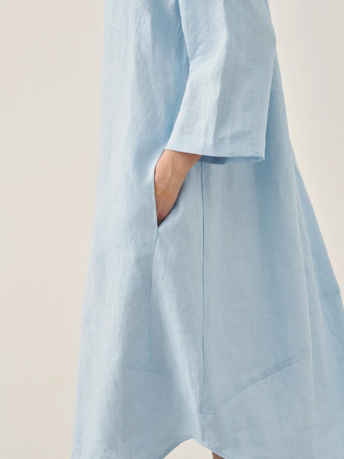 100% Linen Bateau Neck Midi Dress BROOKE by LINTICO for women