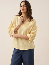 Linen Oversized Fit Pocket Shirt ELOWEN by LINTICO for women