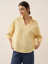 Linen Oversized Fit Pocket Shirt ELOWEN by LINTICO for women