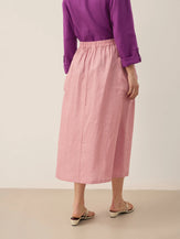 Linen-Cotton Elastic Waist Skirt MARINA by LINTICO for women