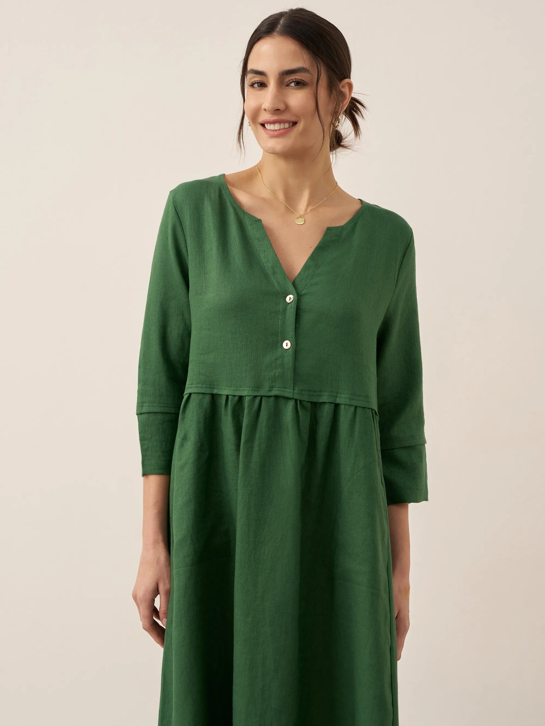 LINTICO women's linen outfit with maxi dress and midi dress