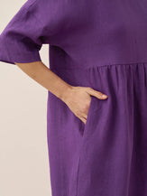 100% Linen A-Line Midi Dress VALENCIA by LINTICO for women