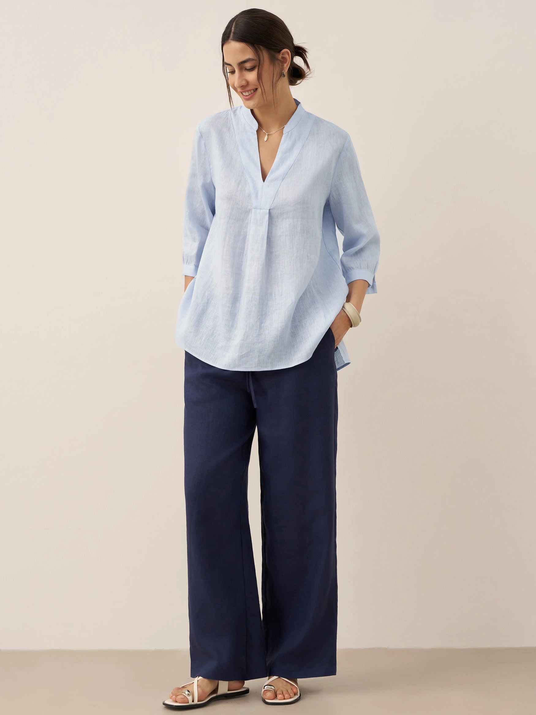 100% Linen Dress Shirt JOANNA by LINTICO for women