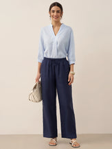 100% Linen Classic Pants LYON by LINTICO for women