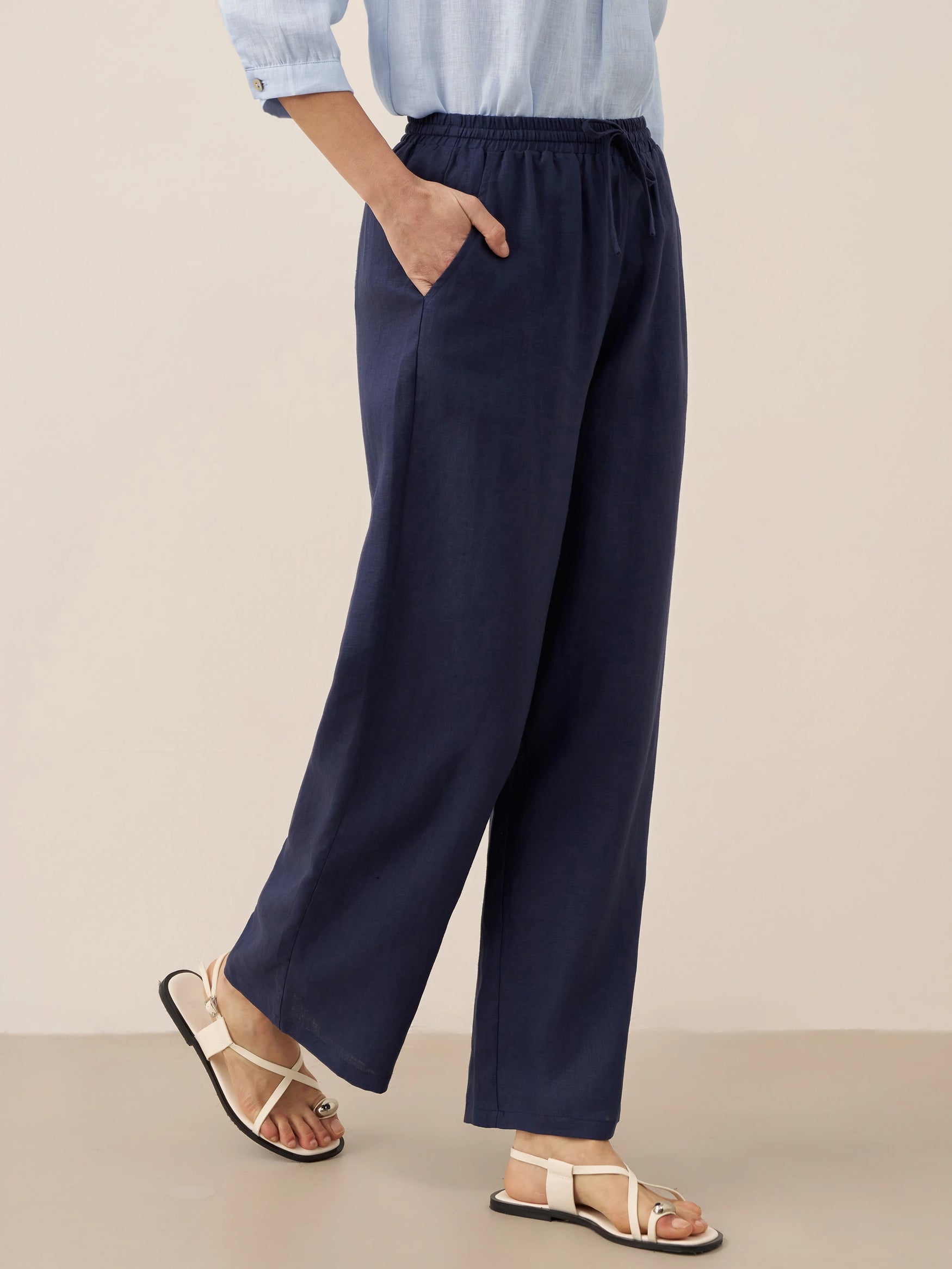 100% Linen Classic Pants LYON by LINTICO for women