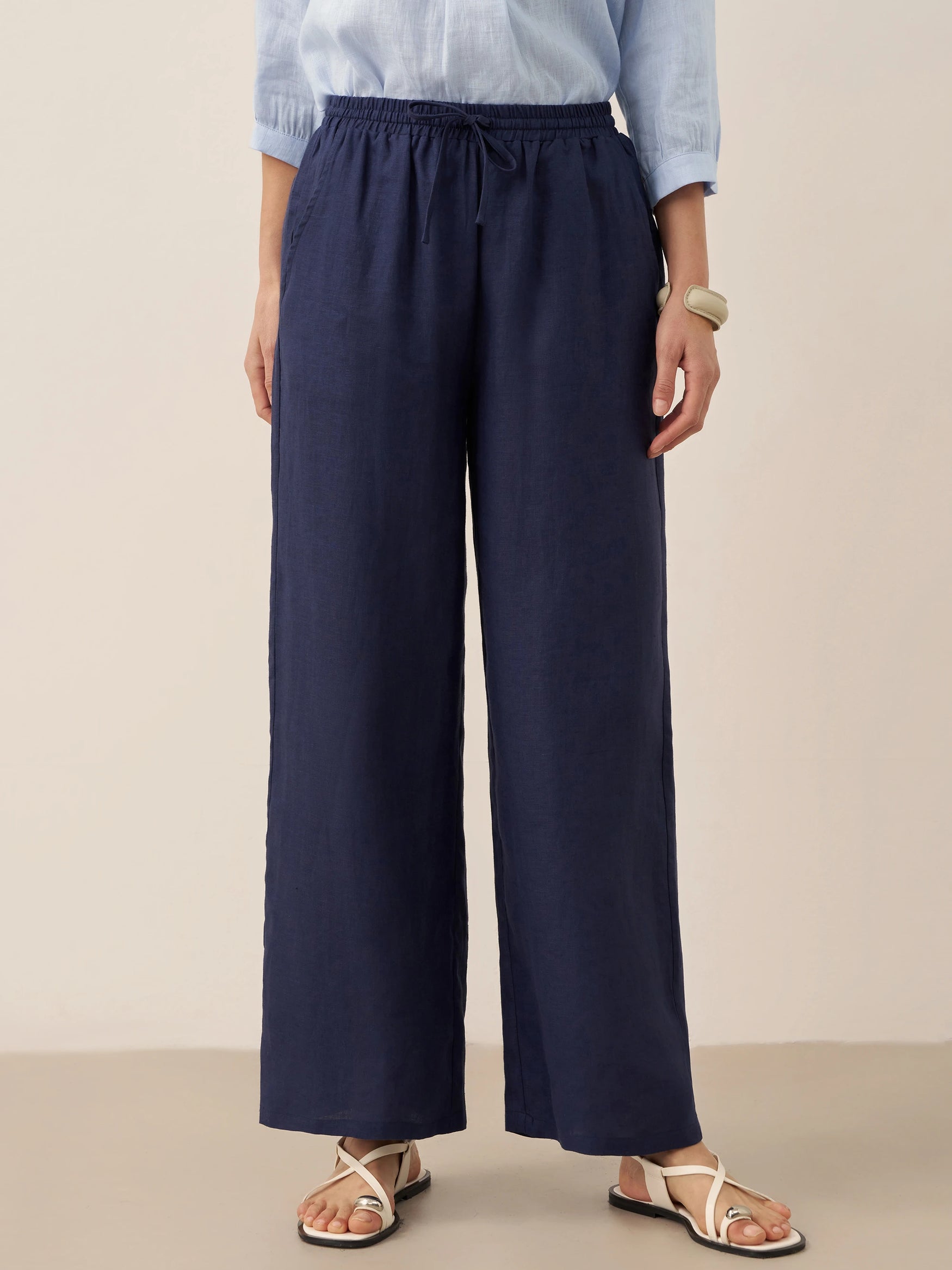 100% Linen Classic Pants LYON by LINTICO for women