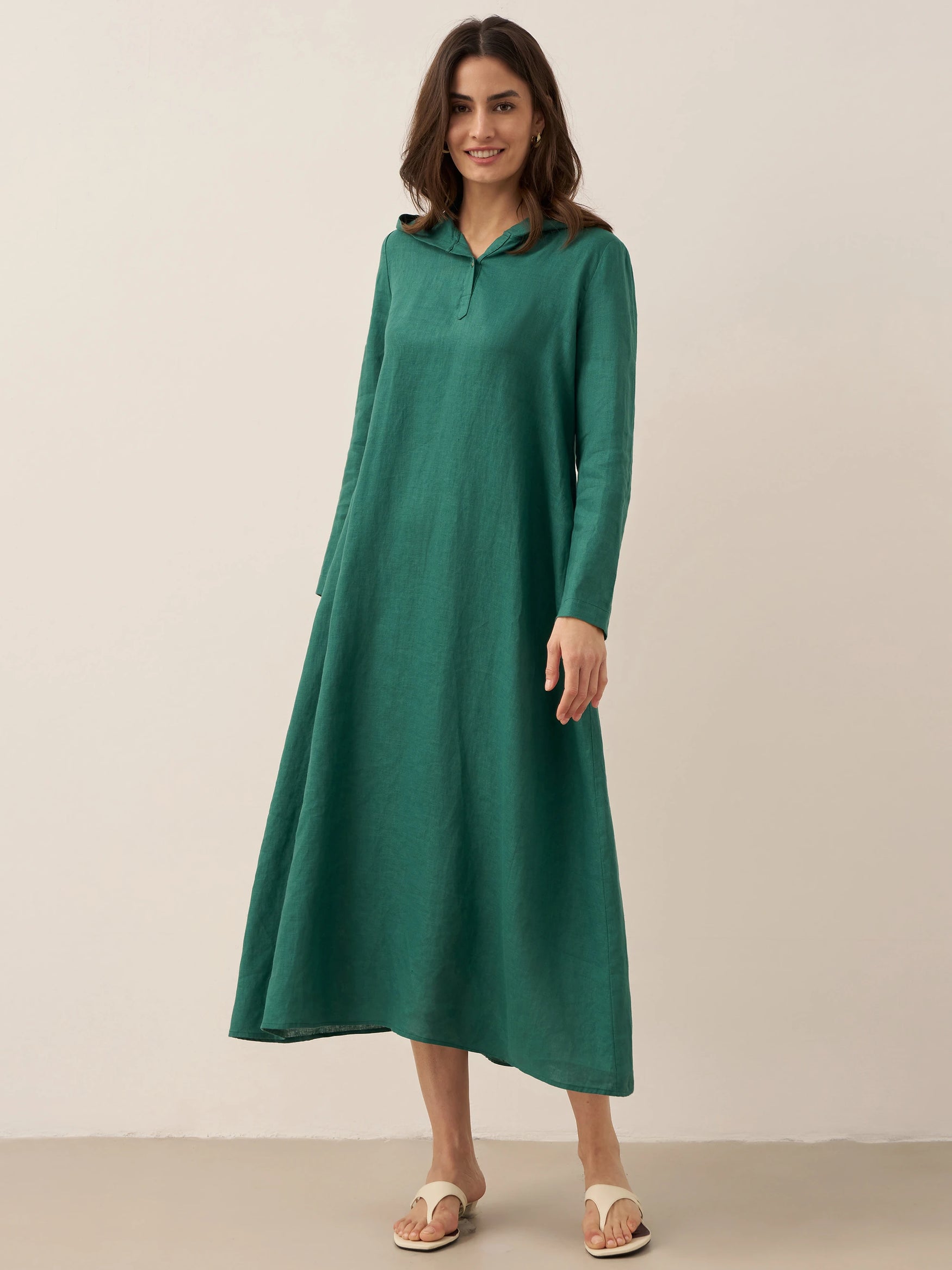 LINTICO women's linen outfit with maxi dress and midi dress