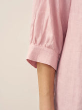 100% Linen Button-Front Drop Shoulder Shirt EASTER by LINTICO for women