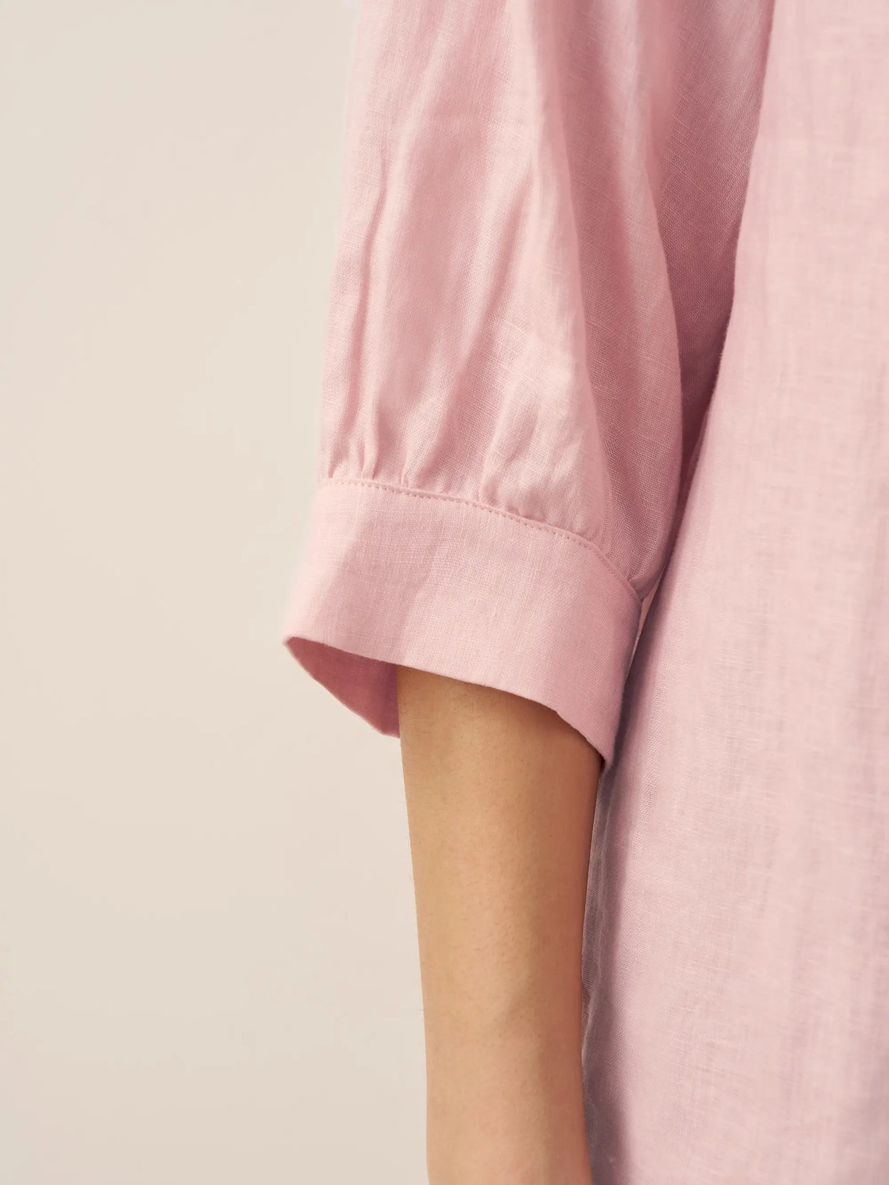 100% Linen Button-Front Drop Shoulder Shirt EASTER by LINTICO for women