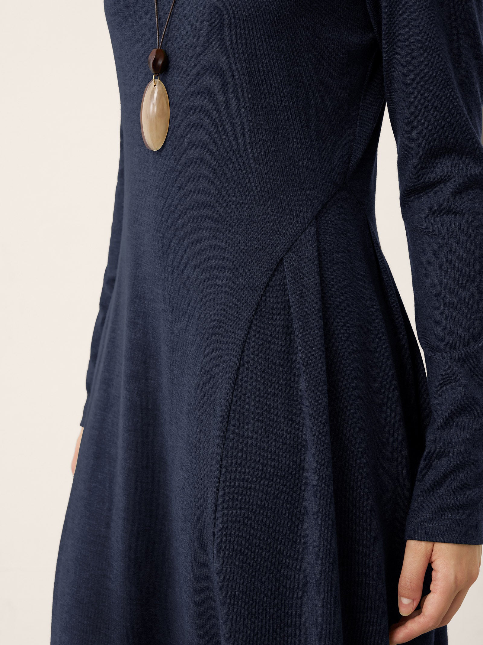 Wool Sculpted Pleats Turtleneck Maxi Dress BRIAR