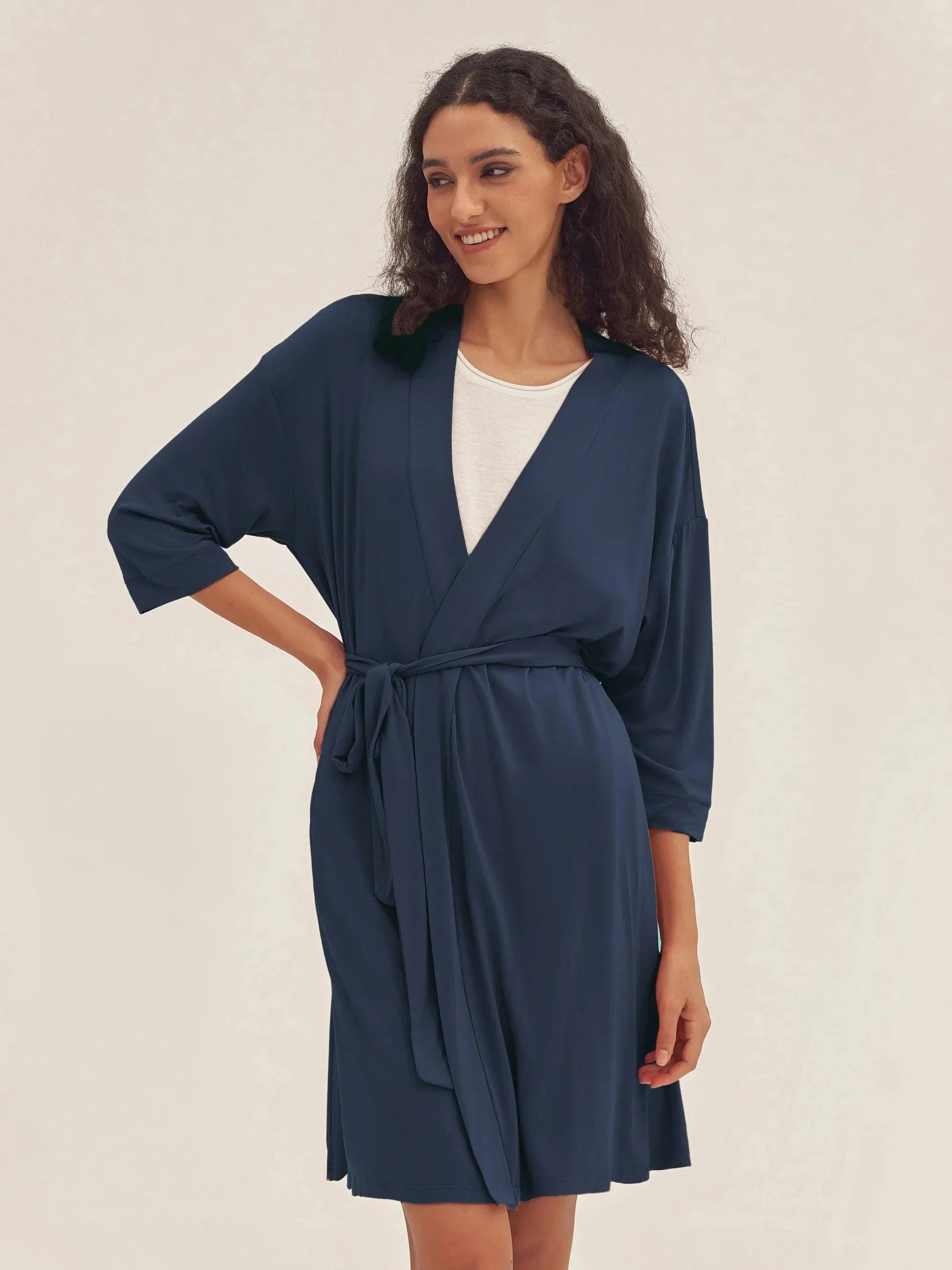 Bamboo Kimono Robe EVE - LOUNGEWEAR-Bamboo PJS