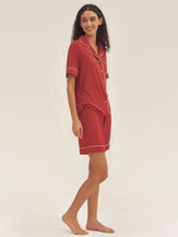 Short Sleeve Bamboo Viscose Pajama Set ODESSA - LOUNGEWEAR-Bamboo Viscose PJS
