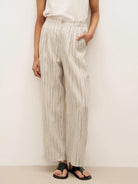 100% Linen Sketch Stripe Suit Set ELOISE - Bottoms / S - SETS-Linen Sets