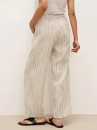 100% Linen Sketch Stripe Suit Set ELOISE - SETS-Linen Sets