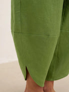 100% Linen Petal-Hem Trousers with Elastic Waist LIV - BOTTOMS-Linen Pants