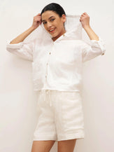100% Linen Hooded Sunshine Jacket EMMA - TOPS-Linen Jackets