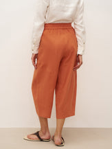 100% Linen High Waisted Ankle Pants DALLAS - BOTTOMS-Linen