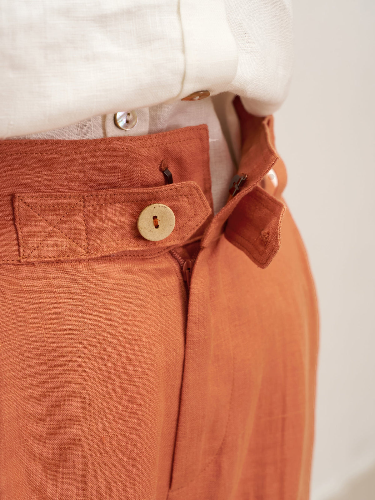 100% Linen High Waisted Ankle Pants DALLAS - BOTTOMS-Linen