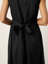 Linen-Lyocell V-Neck Sleeveless Midi Dress WILLOW by LINTICO for women