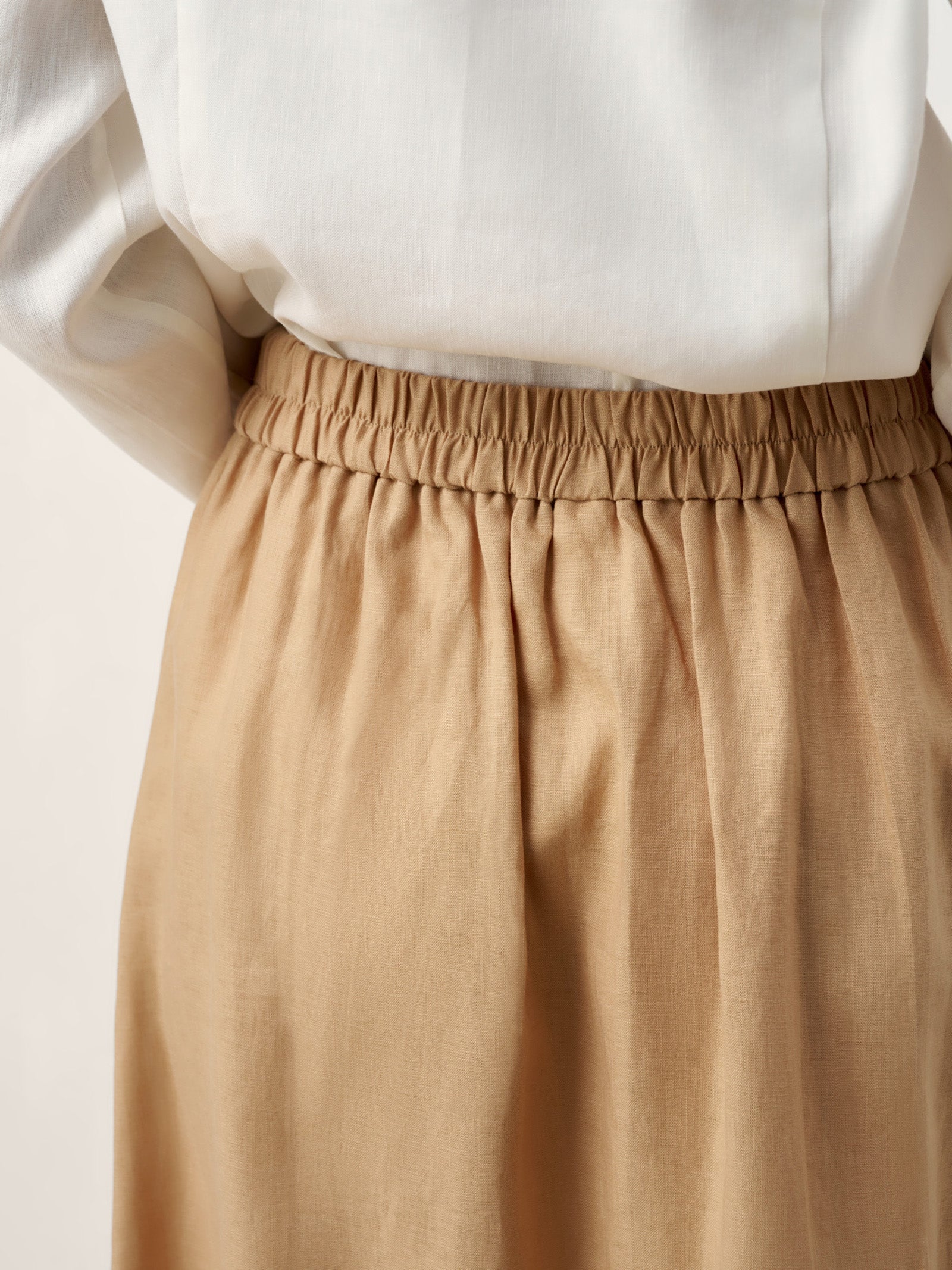 100% Linen Flap Pocket A-Line Skirt IANTHE by LINTICO for women