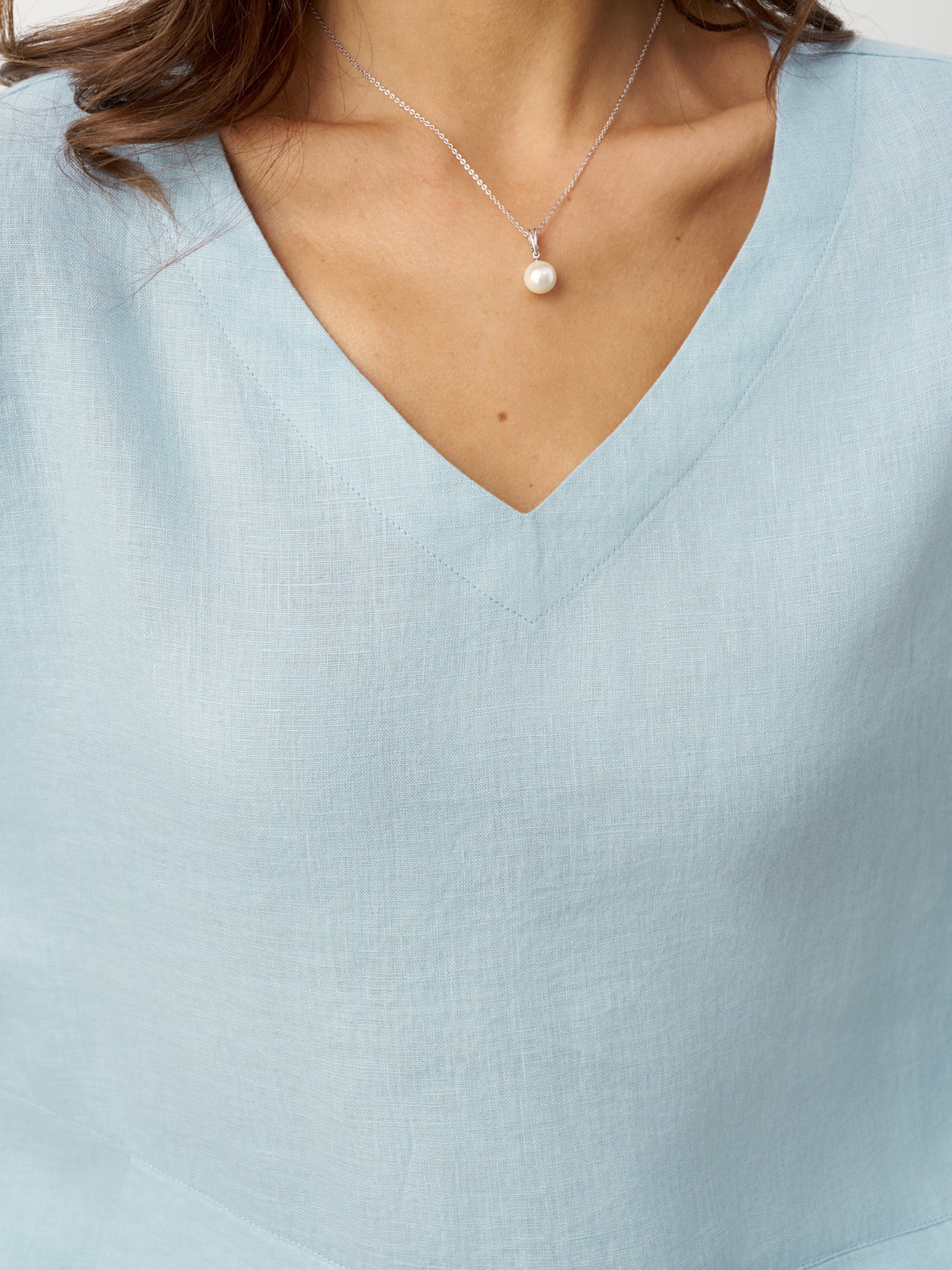 100% Linen Drop Shoulder Asymmetric Layered Hem Overtop VIOLA