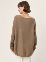 100% Mongolian Cashmere Hand-Finished Rolled Edge Knit Top AMARA by LINTICO for women